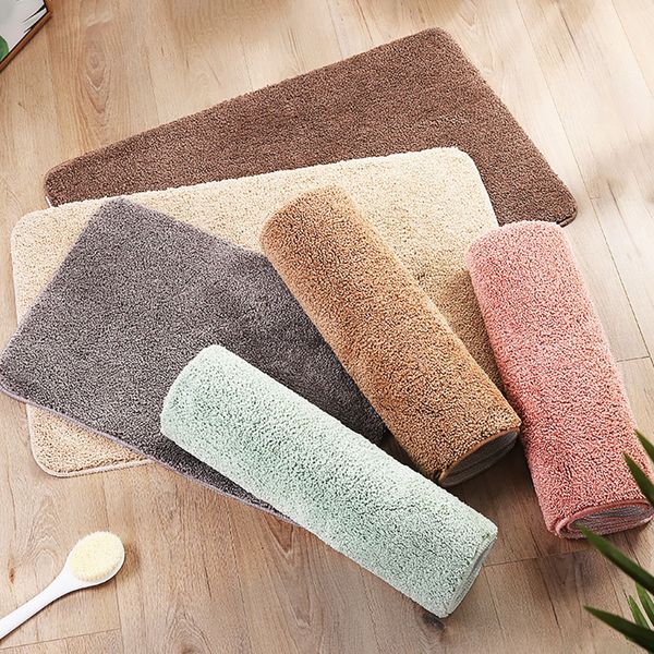 

cake velvet 40*60 cm bathroom anti slip floor mat porch mat household carpet l floor mat water absorption modern simple pure color