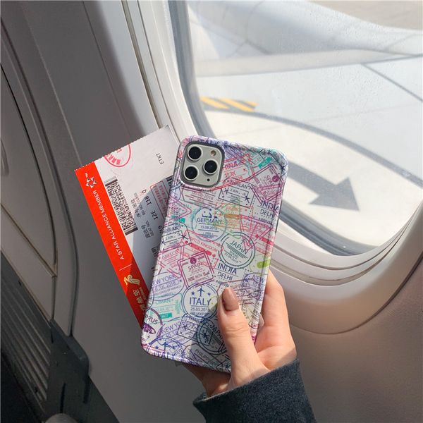 

suitable for iphone11 pro max mobile phone shell creative passport stamp soft shell sleeve