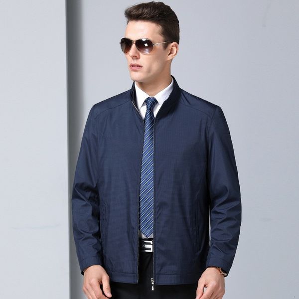 

middle-aged мужские ветровки solid blue green mens весна осень куртка молния куртки мужские пальто 2020 пальто мужской ropa de hombre, Black;brown