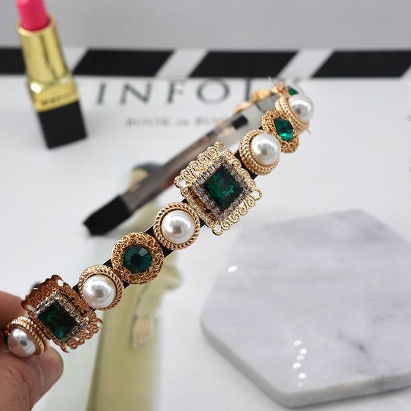 

sell luxury hair accessories fashion royal baroque headband pearl rhinestone metal crystal hair bands flower hair bands