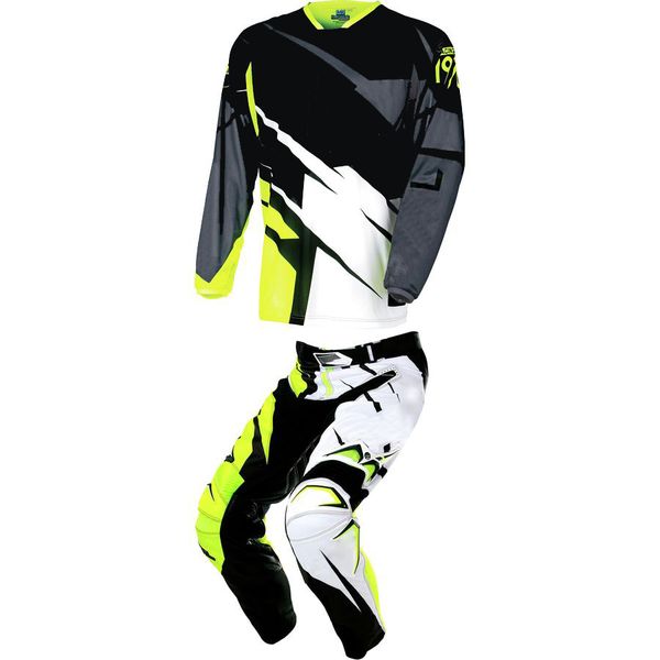 

new mx racing jersey & pant combo dirt bike off-road motorcycle enduro race wear blue & yellow comb, Black;blue