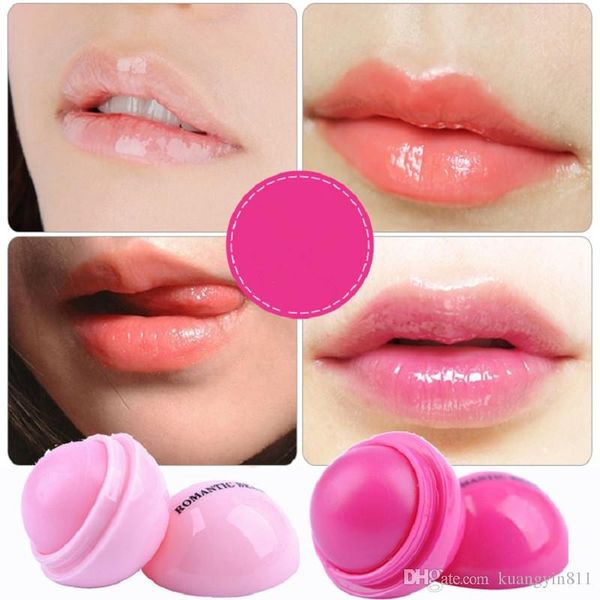 Vendita calda Round Ball 3D Rossetto Trucco Balsamo per labbra idratante Pianta naturale Sfera Pomata per labbra Frutta Abbellisci Cura delle labbra 6 colori