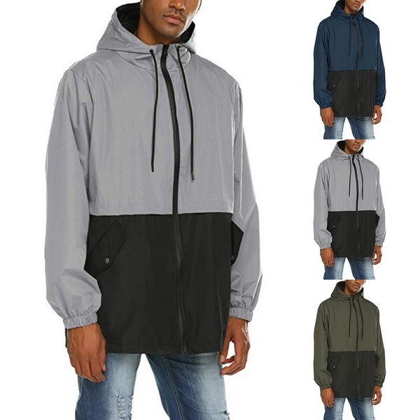 

2019 men breathable rain outdoor waterproof jackets windbreaker hooded coat hydrophobic hiking clothing fishing hunting jacket, Black;brown