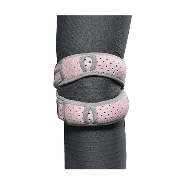 

elbow & knee pads patella belt protection walking double patellar leg fitness, Black;gray