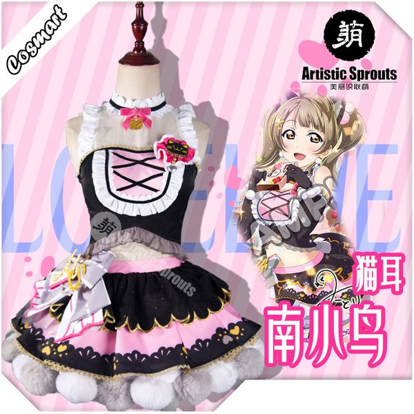 

anime lovelivekotori minami cat dual horsetail arcade game sj lolita dress cosplay costume halloween costume for women 2020 ne, Black