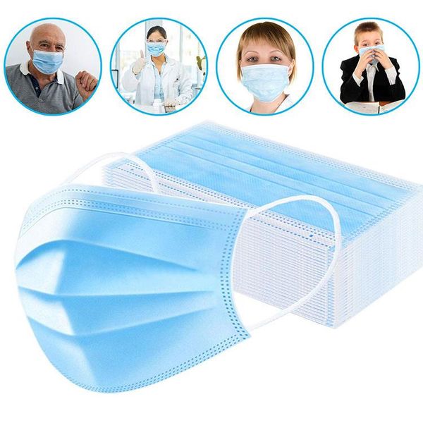 

50 pcs disposable face masks thick 3-layer masks earloops for salon mascherine mascarillas masque mask mascherina máscara desechables masks