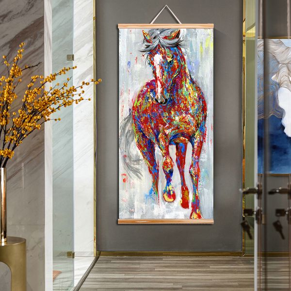 

изображение большего размера оригинал бегущий конь картины маслом искусства стены деревянные scroll wall picture for living room