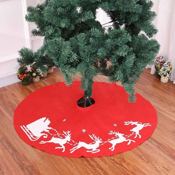 

100cm home non-woven xmas tree skirt aprons elk christmas tree skirt carpet party ornaments christmas decoration