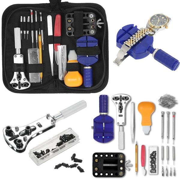 

146 pcs professional watch repair tool kit case opener link remover spring bar set wristwatch repair kits set for watch