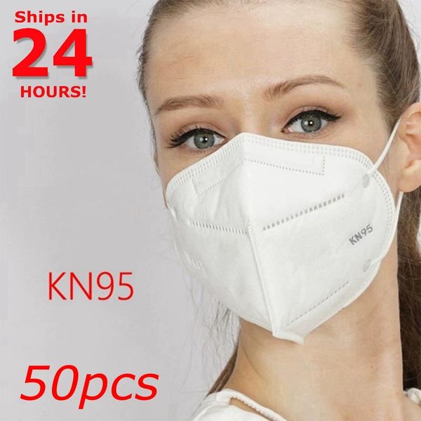 

50шт kn95 пылезащитные противотуманные и дышащие маски для лица n95 маска 95% фильтрация особенности as kf94 ffp2