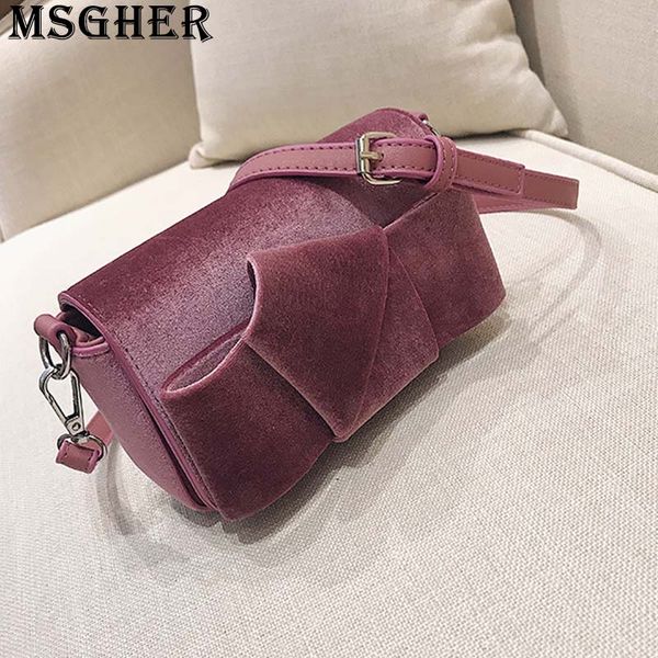 

msgher frosted velvet flap women shoulder bag temperament texture classical fashion new style french solid lady bag wb3175