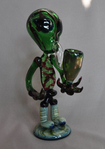 Vintage G Spot Alien Glass Tabaco Tobacco Pipe 18cm Altura 260g Peso Vidro Nice para LampWorker Made Made pode colocar o logotipo do cliente por DHL UPS CNE