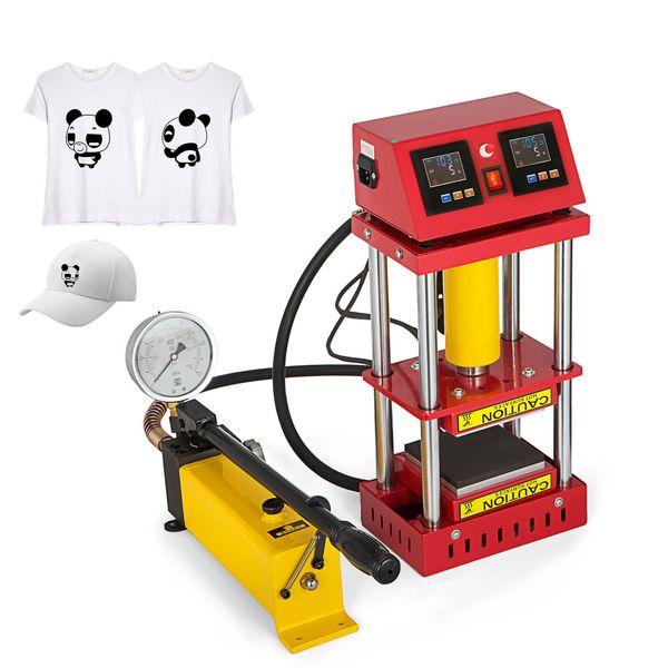 

4.7x4.7inch(12x12cm) double lcd rosin heat press machine control box rosin press movable 5 tons pressure