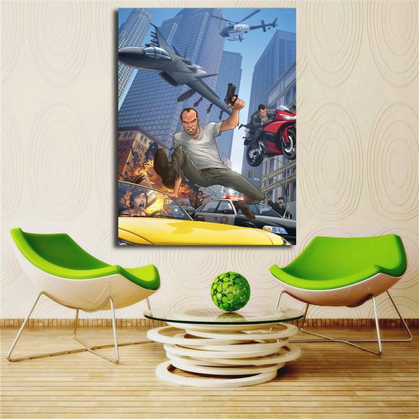 2019 Grand Theft Auto V Rockstar Games Canvas Painting Oil Print Poster Wall Art Picture For Living Room Home Decor From Iwallart 6 33 Dhgate Com