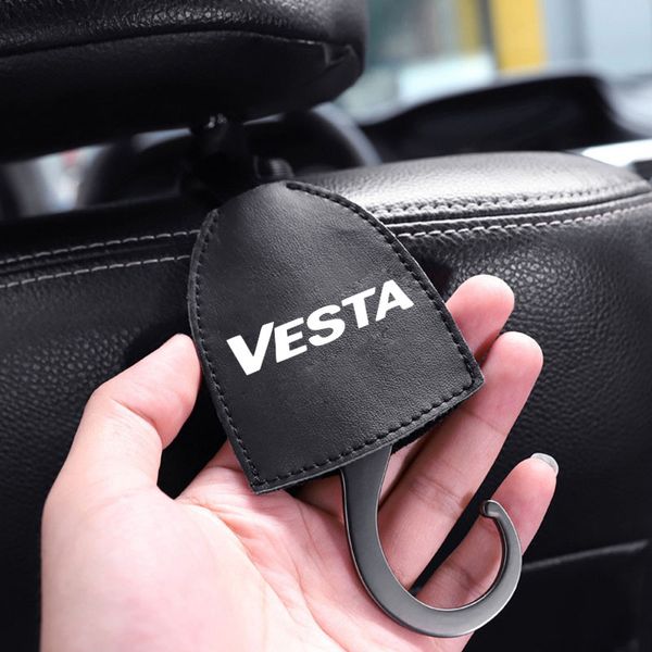 

2pcs/lot leather car seat back hooks for lada vesta hangers organizer storage hooks clips styling car accessories