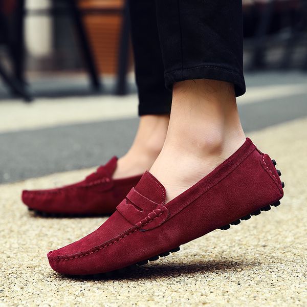 

мужская обувь мокасины из натуральной кожи коровы замши скольжения на casual кожа обувь мокасины sepatu pria zapatos hombre мокасин homme, Black