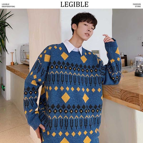 

legible men winter pullover mens patchwork swearters long sleeve male fashions autumn winter clothing plus size, White;black