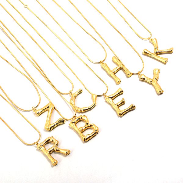 

a-z letters new products 2019 14k gold plated initials charm necklace jewelry fashion womans bone choker necklace alphabet pendant necklace, Silver