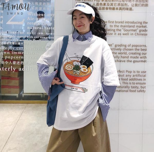 

women t shirtssummer new funny women cartoon print short sleeved loose casual t shirt drop shipping good quality, White