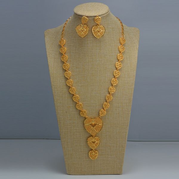 

nupcial boda collar/pendientes conjunto de joyas de color dorado joyerÃ­a moda para mujer etÃ­ope/regalos fiesta africana, Silver