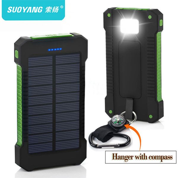 

Solar power bank waterproof 30000mah olar charger port external charger powerbank for xiaomi martphone with led light
