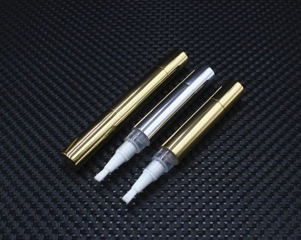 100pcs Alumínio Gold Silver 3ML torcer até caneta pacote vazio caneta whitenting F2235 gel