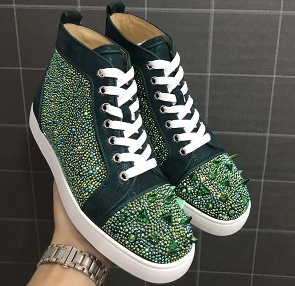 

дизайн люди мода обувь с красной подошвой кроссовок luxury party свадебная обувь из натуральной кожи louisfalt шипы шнуровка повседневная об, Black