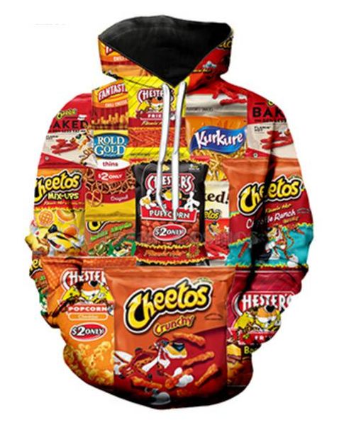 

new fashion casual 3d printing hoodies cheetos men / women autumn and winter sweatshirt hoodies bbcc034, Black