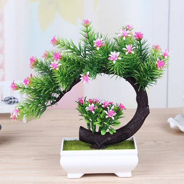 

realistic artificial plant simulated greeting guests pine bonsai potted decor