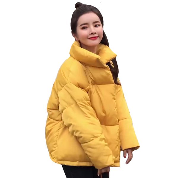 

2019 women winter jacket stand collar with two big pocket female coat cotton padded womens casaco feminina inverno warm, Black;brown