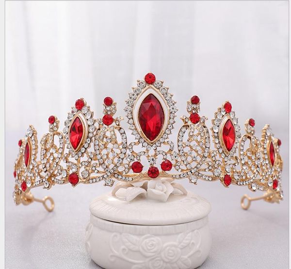 

color crystal crown headband birthday crown bride wedding headwear, Silver