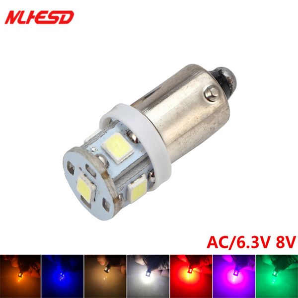 

50pcs 6.3v ba9s 5 smd led non полярность анти мелькать ac dc 6v 6.3v пинбол машина не призрак белый синий красный зеленый желтый