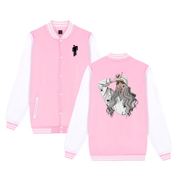 

toddler girl winter clothes girls coat pink billie eilish printing boys jackets teenager baseball jackets kids baby sweatshirts, Blue;gray