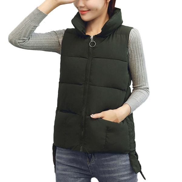 

jaycosin 2019 women winter warm leisure slim zipper waistcoat pockets loose thick solid color comfortable sleeveless coat 116#4, Black;white