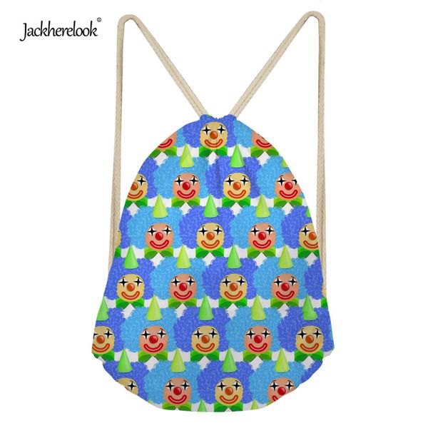 

jackherelook drawstring bag travel women cartoon clown prints drawstring backpack shopping bag for 2019 cinch gym yoga beach