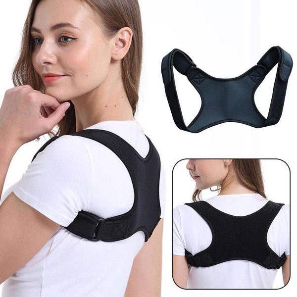 

adjustable back posture corrector for back brace support belt, Black;blue