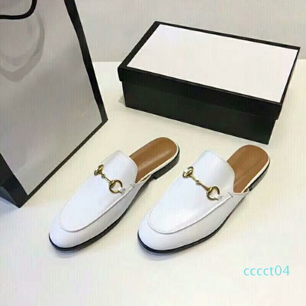 

mullers leather half-wrapped flat soled horsebit slippers italian classic fairy leisure wear mules sandals outside genuine leather ct04, Black