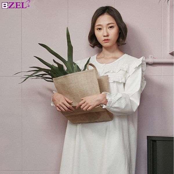 

spring autumn cotton nightgown women vintage sleepwear casual nightgown ladies nightdress gows solid white, Black;red