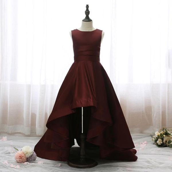 

baby satin flower girl dresses girls dresses satin party princess dress, Red;yellow