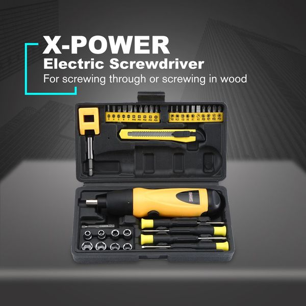 

x-power 6v cordless electric screwdriver drill bit kit set household diy screw power driver sleeve tool set