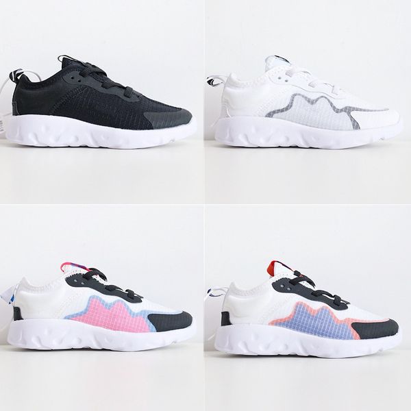 

2020 new children's shoes translucent mesh black white pink blue boys girls casual sports shoes size 22-35, White;red