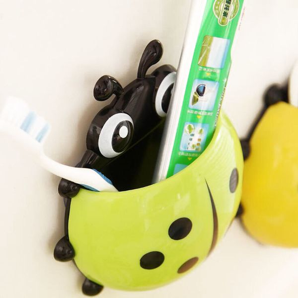 

1pc cartoon toothbrush holder for bathroom accessories wall suction sucker toothbrush suction cup holder stand hook organizer