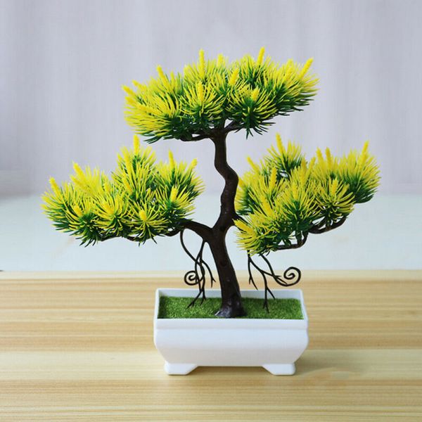 

artificial bonsai plant potted decors simulated pine tree fake garden ornament