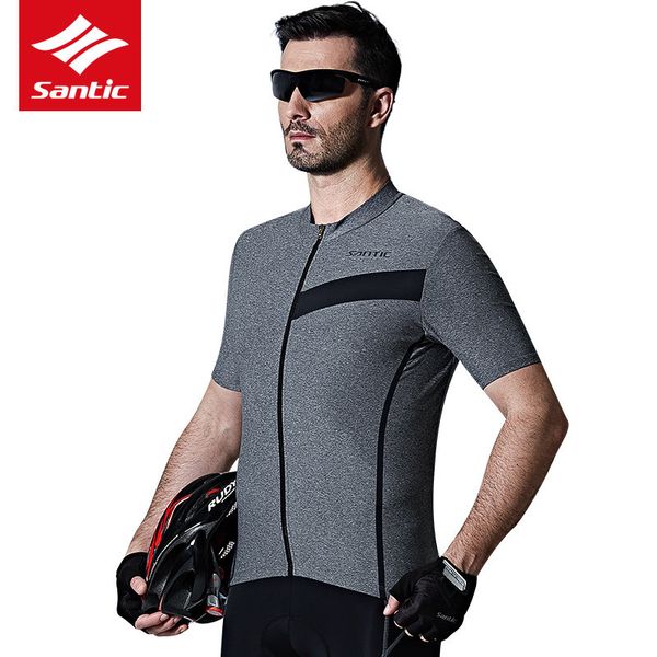 

santic summer men's cycling jersey breathable short sleeve bicycle bike jersey shirt sport wear santic n-feel high tech fabric, Black;red