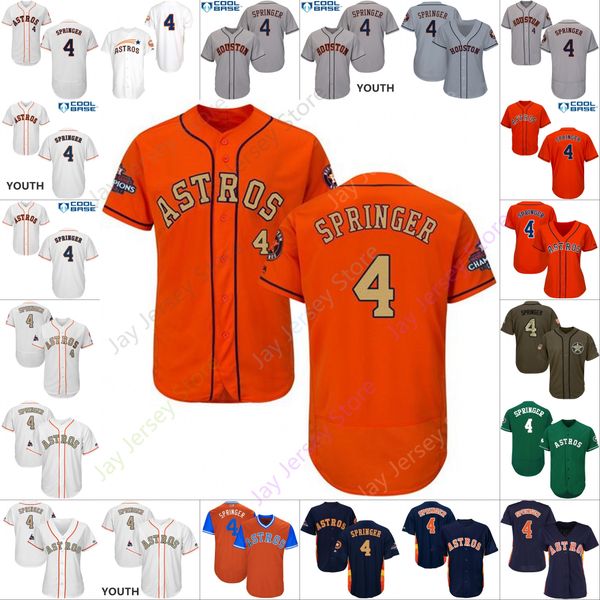 

Custom Houston 4 George Springer Jersey Astros Jerseys Cooperstown Cool Base Flexbase White Black Red Grey Home Away Men Women Youth Cheap