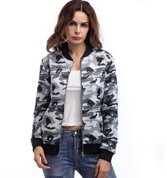 

2019 autumn new european and american style camouflage fashion comfortable jacket jacket coat female, Black;brown