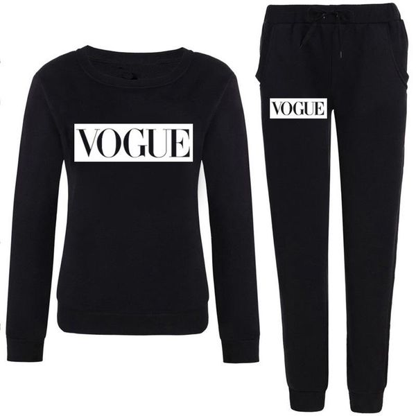 

designer spring autumn women set vogue letter print sweatshirt+pants long sleeve tracksuits two piece suit sportswear outfit 5xl, Gray