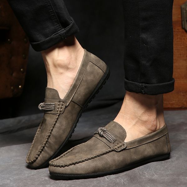 

new size 39-44 peas shoes casual fashion loafers men british style light sneaker breathe driving shoes zapatos de hombre, Black