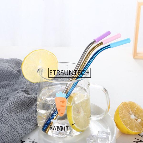 

stainless steel straws with silicone tips for 20&30oz mugs multi colors reusable metal straws for drinkware 1000pcs
