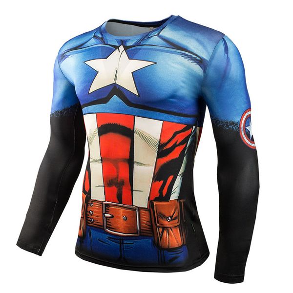 

compression shirt mens long sleeve anime bodybuilding t-shirt 3d printed superman running plus size 4xl, White;black